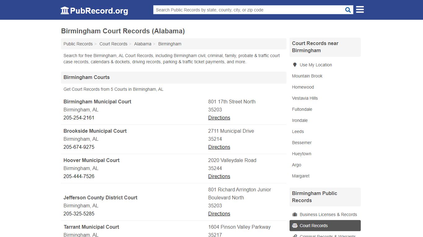 Free Birmingham Court Records (Alabama Court Records)